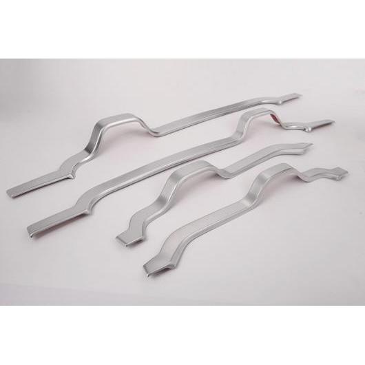 4個 光沢 ブラック ランドローバーディスカバリー 4 LR4 2010 ~ 2016 ABS ドア 装飾 ストリップ カバー トリム シルバー AL-DD-5966 AL Interior parts for cars