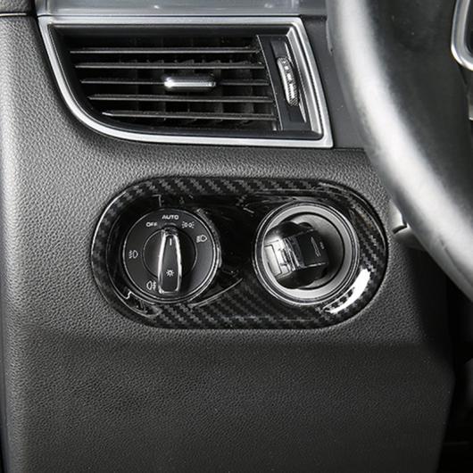 カーボンファイバー調 ヘッドライト スイッチ フレーム 装飾 カバー トリム 適用: ポルシェ マカン 2014-17 ABS ブラック〜ブルー AL-EE-4478 AL Interior parts for cars