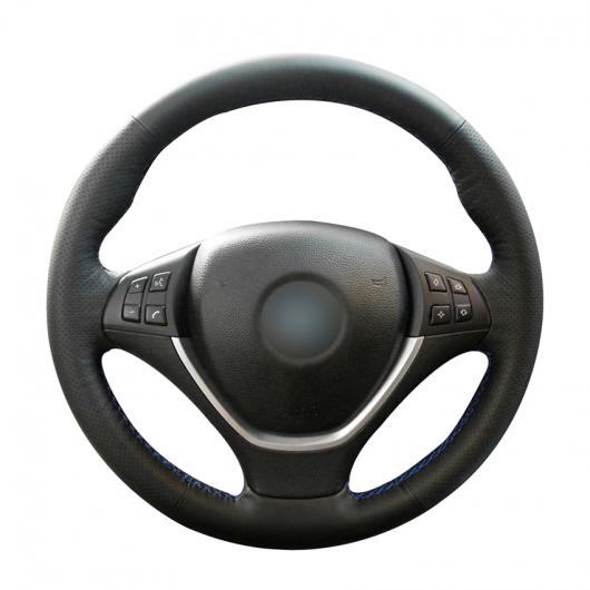 手縫い ブラック PUレザー ステアリング ホイール カバー 適用: BMW E70 X5 2008-2013 E71 X6 2008-2014 ブラック糸〜グレー糸 AL-EE-7957 AL Interior parts for cars