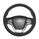 手縫い ブラック スウェード ステアリング ホイール カバー 適用: トヨタ ハイランダー 2014 2015 2016 2017 2018 2019 シエナ 2015 ブラック糸~グレー糸 AL-EE-8363 AL Interior parts for cars