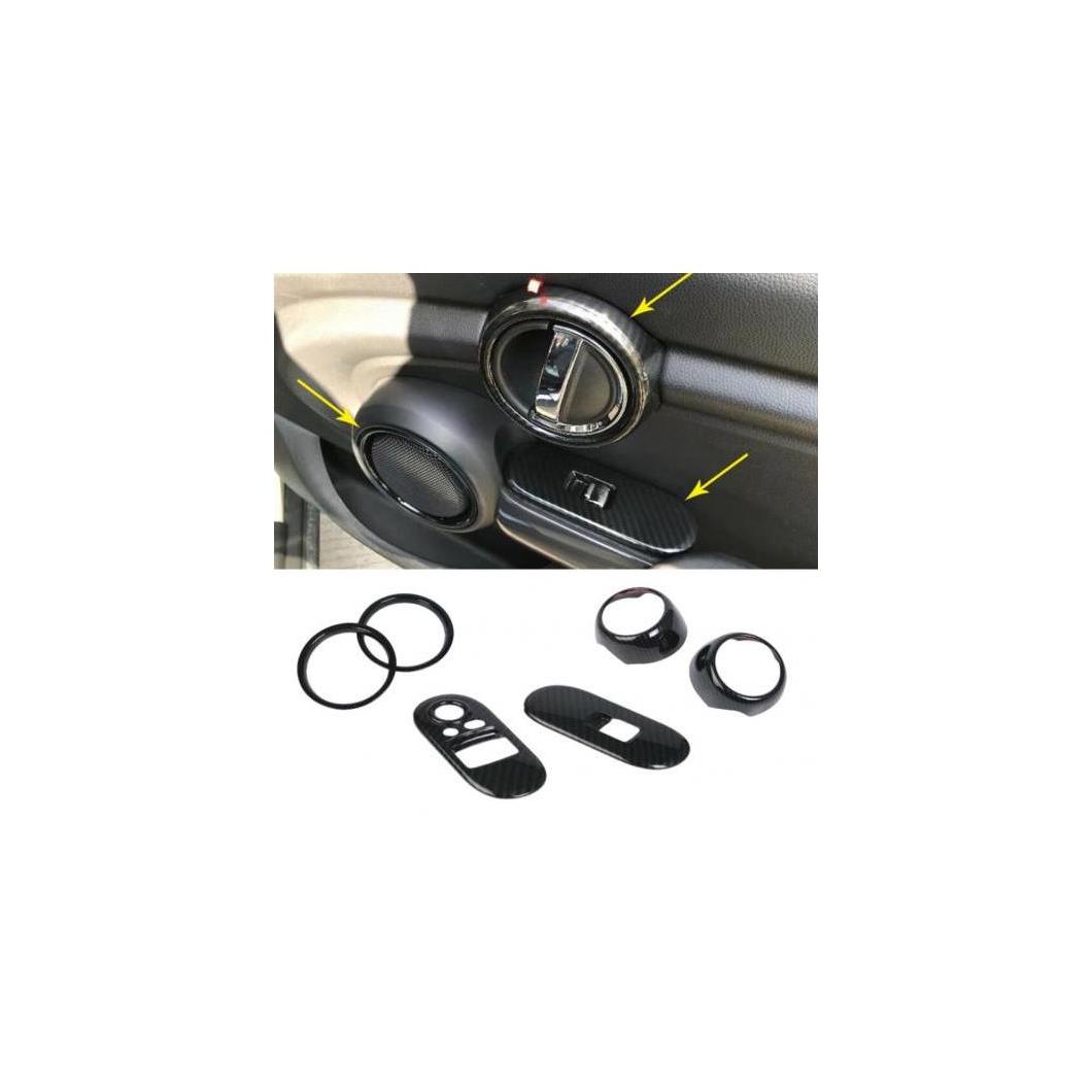 ABS カーボンファイバー スタイル インテリア ドア ハンドル カバー トリム 適用: BMW ミニ クーパー 3ドア F56 タイプ001 AL-FF-1605 AL Interior parts for carsのサムネイル