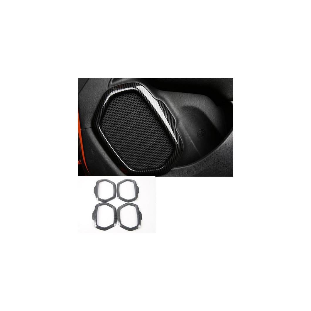 ABS ドア サウンド サークル トリム フレーム 適用: ジープ レネゲード 2014 2015 2016 2017 2018 2019 2020 アクセサリーカーボンファイバー AL-FF-3563 AL Interior parts for cars