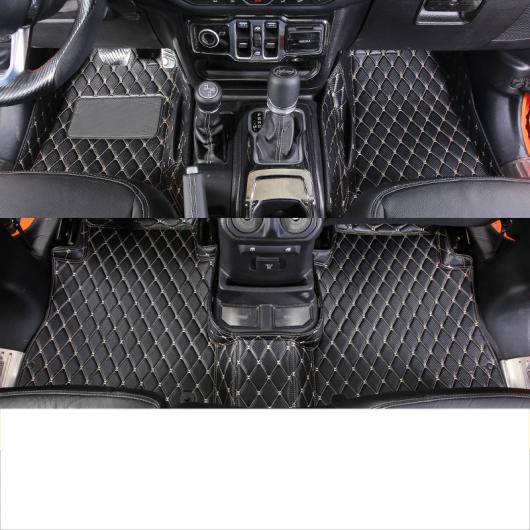 レザー フロアマット 適用: ジープ ラングラー JK JL ブラック レッド ワイヤー〜ワイン レッド 2018-2020 JL 2ドア〜2006-2017 JK 4ドア AL-FF-5173 AL Car parts