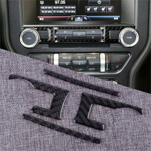 4ピース エポキシ カーボンファイバー スタイル コンソール CD スイッチ ボタン カバー トリム 適用: フォード マスタング 2015 2016 2017 2018 2019 AL-FF-6824 AL Interior parts for cars