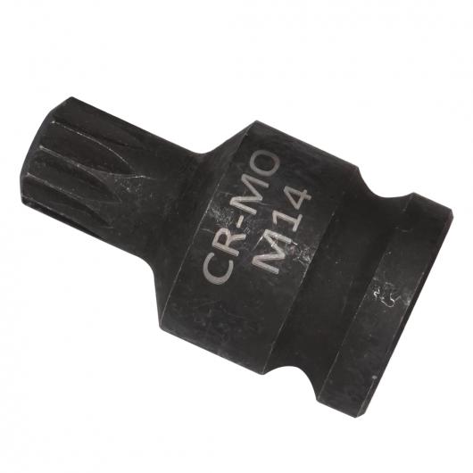 1ピース ブラック 1/2 インチ 14mm M14 12PT トリプル スクエア ソケット リア キャリパー リムーブ ツール 適用: VW MKV AL-FF-7031 AL Car parts