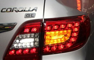 適用: トヨタ カローラ テールライト 2011-2013 アルティス LED テール ランプ リア DRL + ブレーキ パーク シグナル ライト レッド AL-HH-0760 AL Car parts