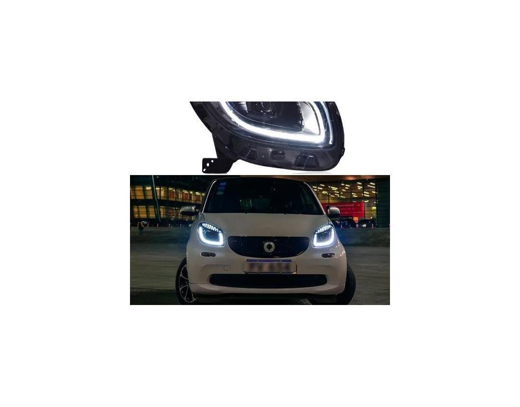 LED ヘッドライト 適用: メルセデスベンツ/MERCEDES BENZ スマート/SMART フォーツー用 2015 2016 2017 2018 LED DRL アイブロー ヘッド ランプ アセンブリ スタート ブルー AL-HH-1796 AL Car parts