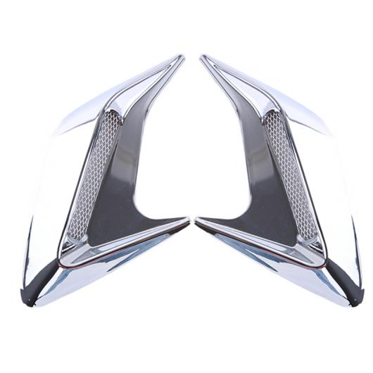 2ピース サイド ダミーダクトトリム フェンダー シミュレーション 吹き出し口 ベント エアフロー フロー インテーク ステッカー 装飾 メッキ AL-II-2378 AL Exterior parts for cars