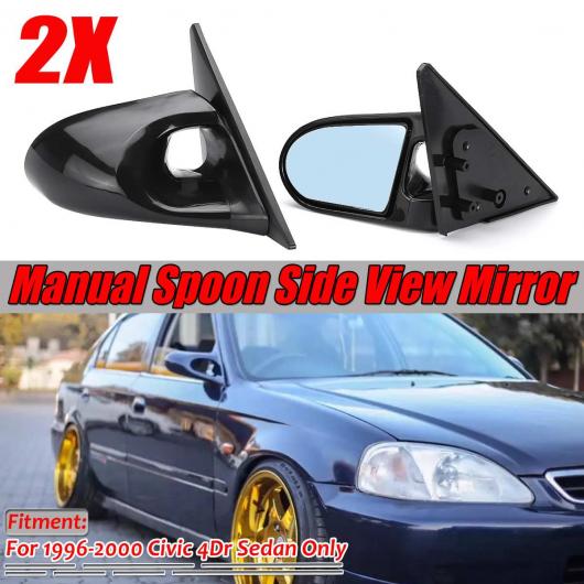 ペア ブラック 調整可能 マニュアル サイド ビュー バックミラー ミラー EK 適用: ホンダ シビック セダン 4DR 1996 2000 AL-II-4165 AL Exterior parts for cars