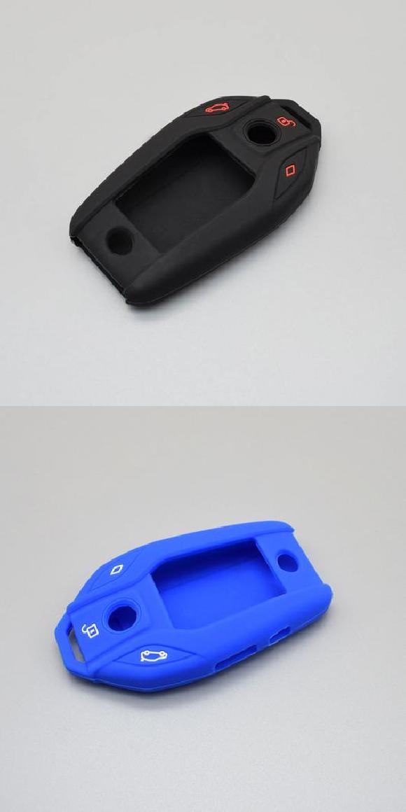 楽天オートパーツエージェンシーキーカバー 適用: BMW OEM i12 i8 5ボタン リモート シリコン ラバー フォブ キー カバー ケース 保護 シェル アクセサリー ブラック・ブルー AL-II-4443 AL key cover