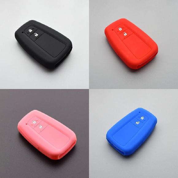 キーカバー シリコン キー フォブ カバー ケース シェル 保護 適用: トヨタ CHR CH-R C HR 2016 2018 プリウス 2ボタン リモート キーレス アクセサリー ブラック〜ブルー AL-II-4758 AL key cover