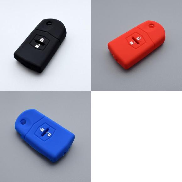 楽天オートパーツエージェンシーキーカバー シリコン ラバー キー カバー ケース 適用: マツダ MAZDA M3 M5 M6 2 3 5 6 M2 2ボタン キー マツダ2 MAZDA2 デミオ マツダ3 MAZDA3 アクセラ ブラック〜ブルー AL-II-4813 AL key cover