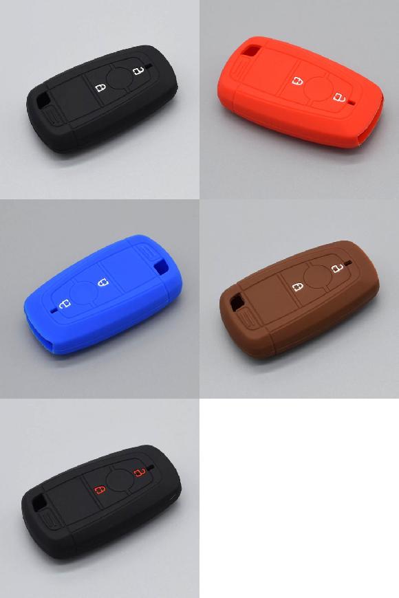 楽天オートパーツエージェンシーキーカバー シリコン ラバー キー フォブ カバー ケース セット 適用: フォード/FORD 2018 エコスポーツ キーレス リモート 2ボタン キー プロテクター ブラックB〜ブラックA AL-II-4847 AL key cover