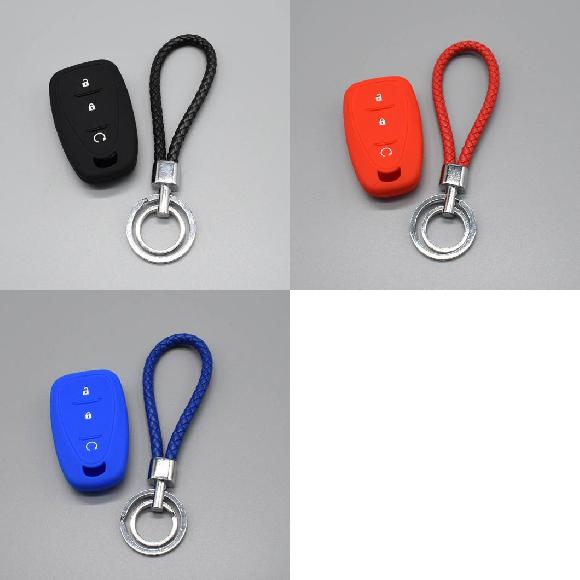 キーカバー シリコン ラバー キー フォブ カバー ケース フード ホルダー 適用: シボレー/CHEVROLET シボレークルーズ 3ボタン リモート キー ブラックセット〜ブルーセット AL-II-4850 AL key cover