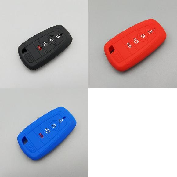 キーカバー シリコン ラバー キー フォブ カバー ケース 保護 適用: フォード/FORD フォーカス エッジ エクスプローラー トーラス モンデオ フュージョン ブラック〜ブルー AL-II-4851 AL key cover