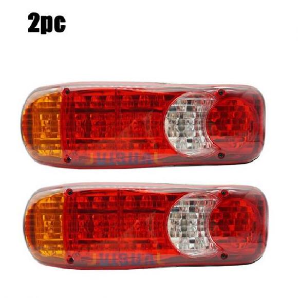 2ピース 防水 トラック ライト LED テール ライト リア ランプ ペア ボート トレーラー リア パーツ 適用: トレーラー トラック ローリー ダークグレー 12V・24V AL-KK-2569 AL Car parts(2)