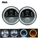 7インチ ラウンド LED ヘッドライト エンジェル アイ ターン シグナル ライト 適用: ハマー/HUMMER ヘッドライト 適用: ジープ/JEEP ラングラー JK 適用: ラーダ/LADA 60W ブラック AL-KK-2822 AL Car parts(2)