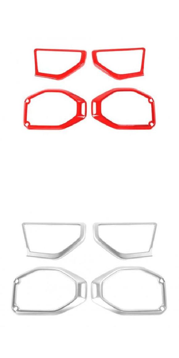 適用: ジープ/JEEP ラングラー JL 2018 2019 グラディエーター JT 2020 Aピラー/ ルーフ スピーカー トリム 装飾 ステッカー インテリア アクセサリー レッド A・シルバー A AL-KK-7510 AL Car decorative parts