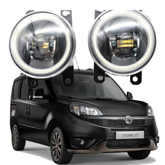 LED エンジェルアイ DRL 適用: フィアット/FIAT ドブロ 152/263 2015 2016 2017 2018 2019 2020 カットラインレンズ フォグライト ホワイト エンジェルアイ AL-KK-7966 AL Car light