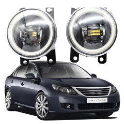 LED フォグライト カットラインレンズ 適用: ルノー/RENAULT ラティテュード L43 2011 2012 2013 2014 2015 エンジェルアイ DRL ホワイト エンジェルアイ AL-KK-8073 AL Car light