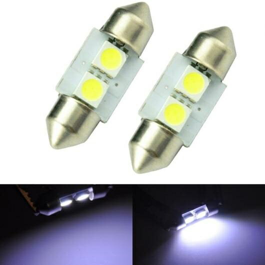 2ピース ホワイト 31mm 5050 2SMD インテリア フェストゥーン ドーム LED ライト バルブ リード ライト AL-LL-7048 AL Car parts