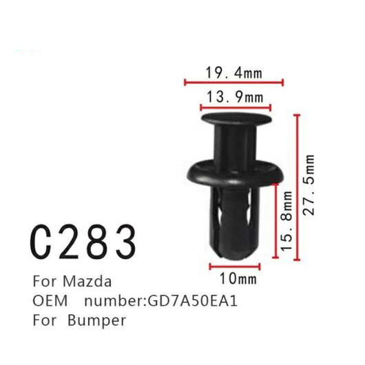 適用: マツダ GD7A50EA1 バンパー ポジショナー プラグ ファスナー 20ピース AL-MM-0746 AL Interior parts for cars