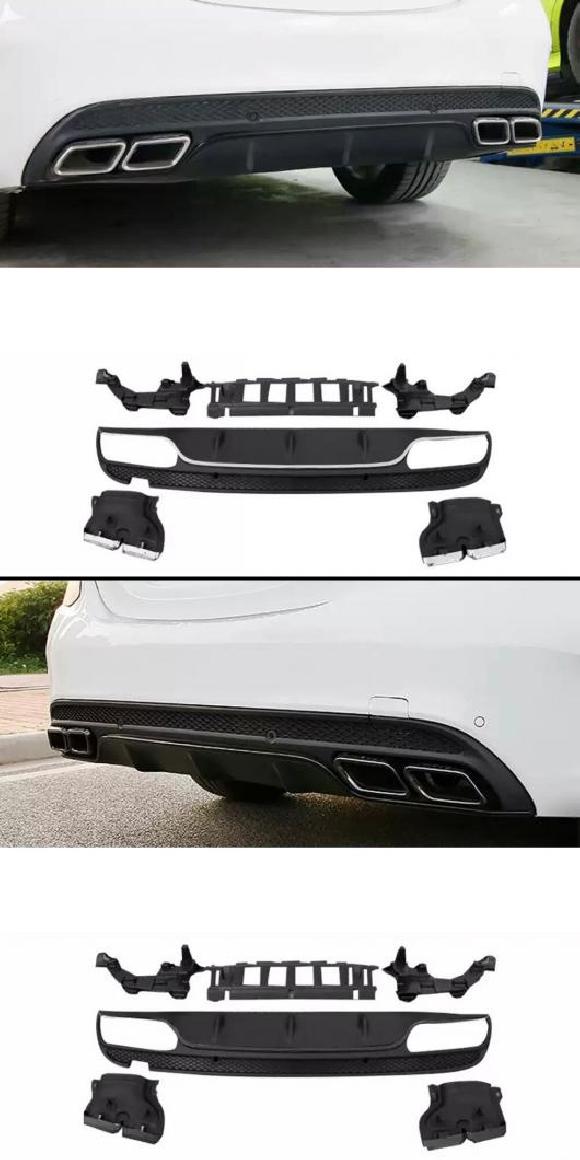 ABS リア ディフューザー エキゾースト チップ 適用: メルセデスベンツ CLAクラス W117 CLA260 CLA45 2013-2019 バック バンパー リップ ガード タイプ001・タイプ002 AL-MM-1935 AL Exterior parts for cars