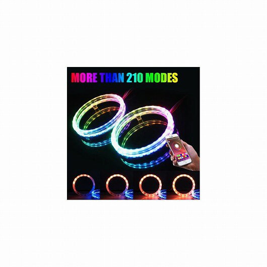 エンジェルアイ マルチカラー RGB LED HALO リング ライト ダイナミック シーケンシャル フロー ウインカー ランニング ランプ ヘッドライト 80mm AL-MM-2156 AL Car parts