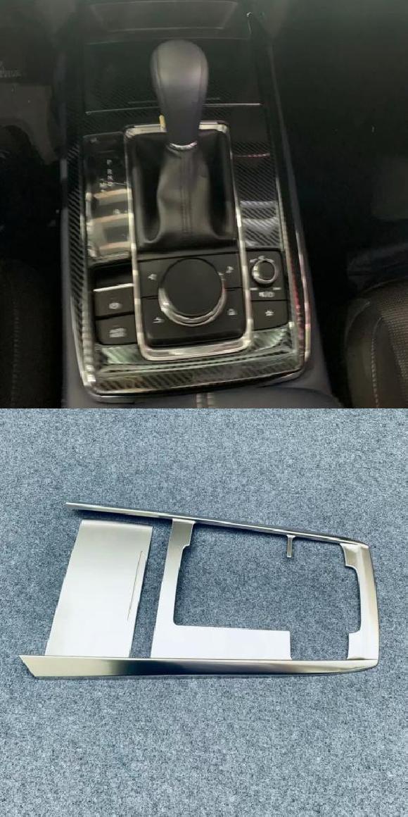 適用: マツダ CX-30 CX30 2020 2021 ステンレス スチール ブラック コンソール ギア パネル フレーム スチール カーボンファイバー L・スチール シルバー 右ハンドル用 AL-MM-3445 AL Interior parts for cars