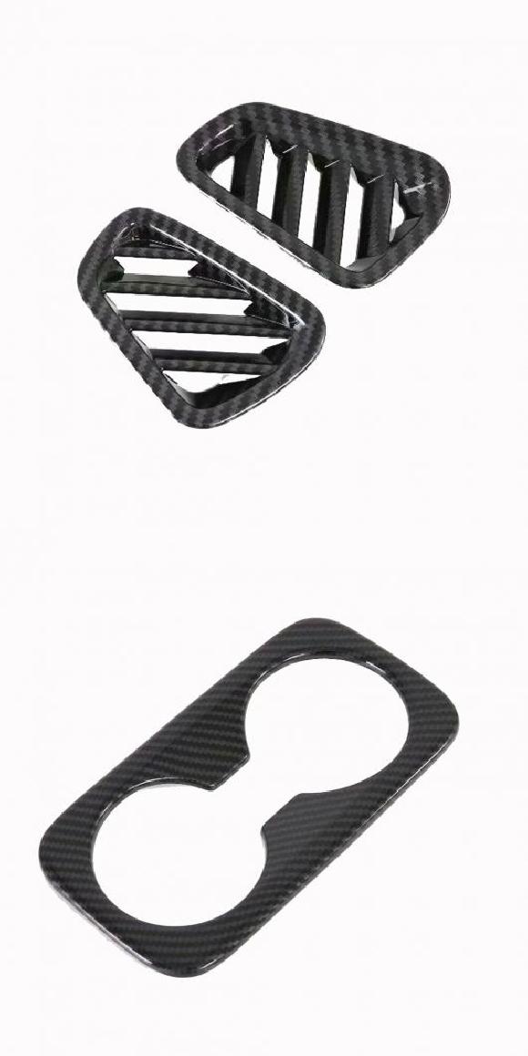 適用: ヒュンダイ/現代/HYUNDAI ツーソン 2019 2020 カーボンファイバー インテリア アクセサリー フロント エアコン吹き出し口 トリム・リア ドリンクホルダー トリム AL-MM-3606 AL Interior parts for cars