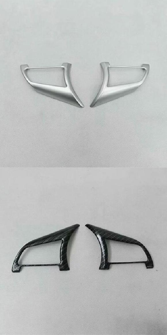 ABS 2ピース プロテクター 装飾 ガーニッシュ フレーム ステアリング ホイール スパンコール ステッカ..