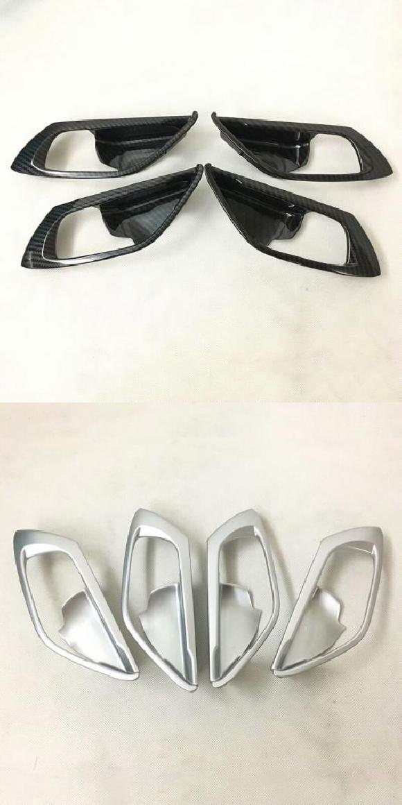 オート インナー ドア ハンドル リスト ボウル カバー トリム インテリア ドア ハンドル ボウル ステッカー 適用: マツダ CX-5 4ピース カーボンファイバー・4ピース シルバー AL-MM-4750 AL Interior parts for cars