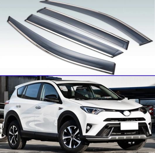 適用: トヨタ RAV4 XA40 2014 2015 2016 2017 2018 プラスチック エクステリア バイザー 吹き出し口 シェード ウインドウ サン レイン ガード デフレクター 4ピース AL-KK-0167 AL Exterior parts for cars