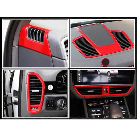 適用: ポルシェ/PORSCHE カイエン PO536 2018 2019 通気口 カバー ダッシュボード トリム ベゼル 6ピー..