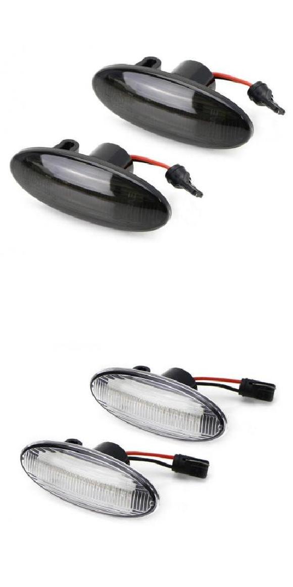2ピース LED サイドマーカー ライト アンバー ウインカー ライト 適用: 日産 キューブ エヴァリア リーフ マイクラ ノート NP300 NV200 キャシュカイ X-トレイル ジューク スモーク・クリア AL-MM-5663 AL Car light