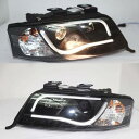 適用: アウディ/AUDI A6 LED ストリップ ヘッドランプ フロント ライト 1997 2000 SN バルブなし イン ロー 2 ピース AL-MM-8571 AL Car light(2)