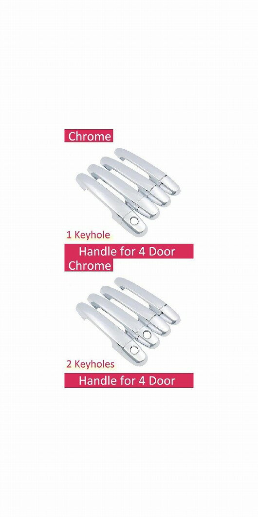 クローム サイド ドア ハンドル カバー トリム 適用: トヨタ マーク II MK9 X100 2001〜2007 ステッカー 2002 2003 2004 1キーホール 4ドア・2キーホール 4ドア AL-NN-2431 AL Exterior parts for cars