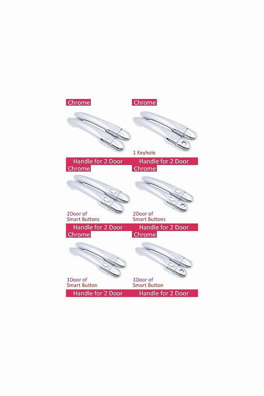 クローム サイド ドア ハンドル カバー トリム 適用: ルノー/RENAULT クリオ IV MK4 2012〜2019 ステッカー 2013 2014 2015 キーホールなしボタンなし〜1キーホール 1ボタン AL-NN-2439 AL Exterior parts for cars