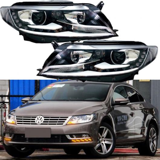 1ピース 2013-2018 バンパー ヘッド ライト 適用: VOLKSWAGEM CC ヘッドライト LED DRL 1ピース 左側・..