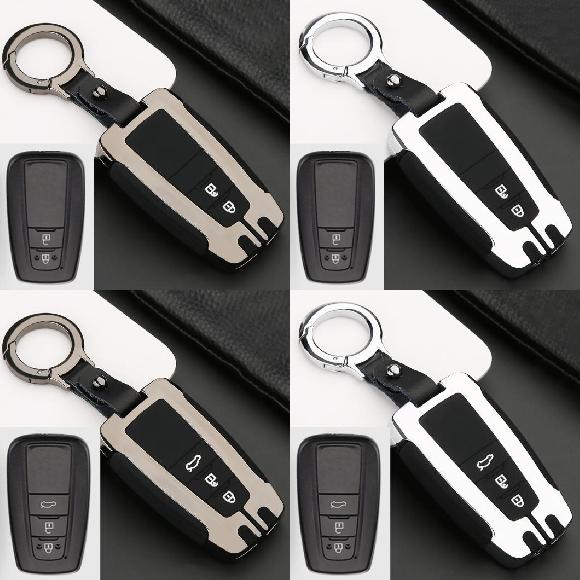 キー カバー ケース 適用: トヨタ カムリ 70 XV70 カローラ RAV4 C-HR CHR アヴァロン プラド プリウス 50 ランドクルーザー 2018 2019 2ボタン ブラック～3ボタン シルバー AL-OO-6170 AL Interior parts for cars