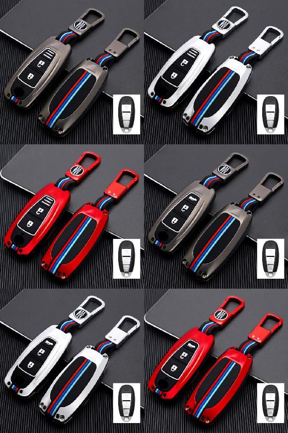 キーケース カバー 適用: スズキ ビターラ スイフト イグニス キザシ バレーノ エルティガ サムライ SX4 S-クロス イグニス 2017 2018 2019 2ボタン ブラック～3ボタン レッド AL-OO-6286 AL Interior parts for cars