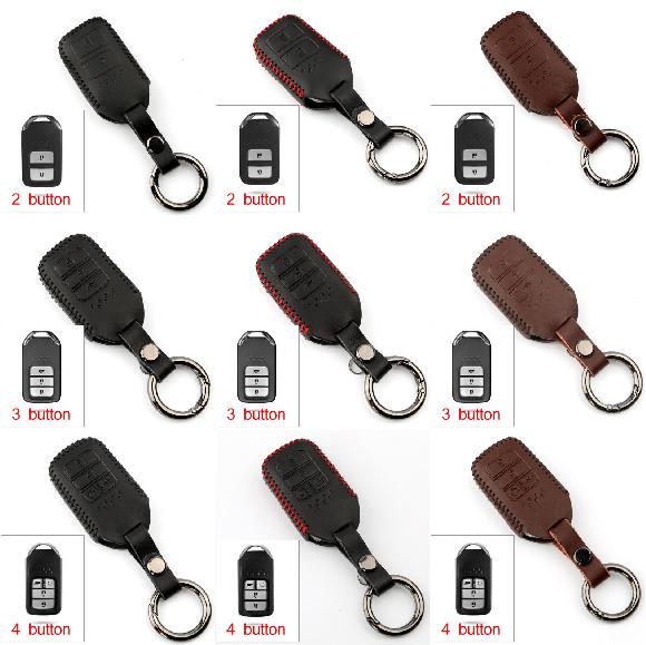 レザー カバー ケース 適用: ホンダ シビック 2017 2018 2019 アコード 9 CRV HR-V オデッセイ パイロット ベゼル/ヴェゼル フィット 2ボタン ブラック～4ボタン ブラウン AL-OO-6586 AL Interior parts for cars