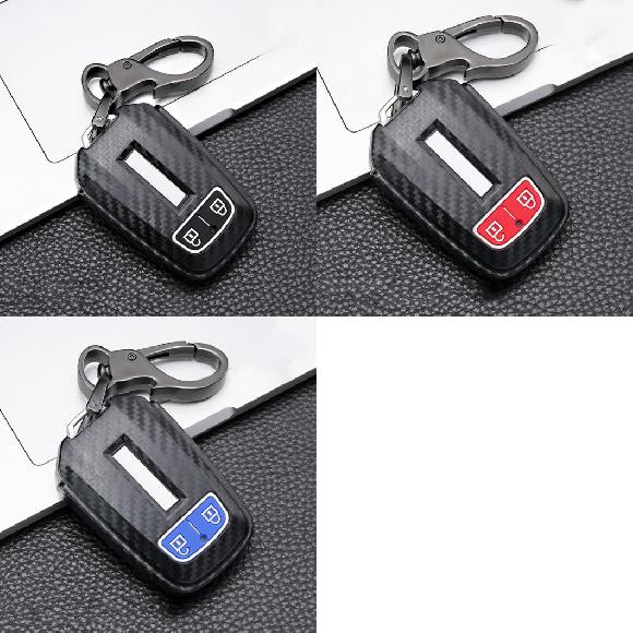 カーボンファイバー+シリコン リモート キー カバー ケース 適用: いすゞ いすゞ D-マックス DMAX D マックス MU-X MUX トラック 2015 2018 カーボン ブラック～カーボン ブルー AL-OO-6825 AL Interior parts for cars