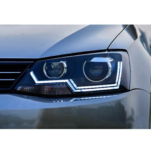 適用: VW ジェッタ ヘッドライト 2012-2015 ジェッタ LED ヘッドライト ヘッド ランプ LED DRL プロジェクター ヘッドライト H7 HID バイキセノン レンズ 6000K オール LED AL-OO-8313 AL Car light