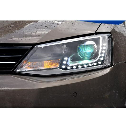 適用: VW ジェッタ ヘッドライト 2012-2015 ジェッタ LED ヘッドライト ヘッド ランプ LED DRL プロジ..