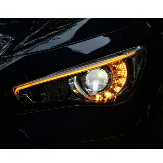 適用: インフィニティ/INFINITI Q50 ヘッドライト 2014-2018 Q50 フル LED ヘッド ランプ LED DRL フロント バイキセノン レンズ ダブル ビーム オール LED AL-OO-8835 AL Car light