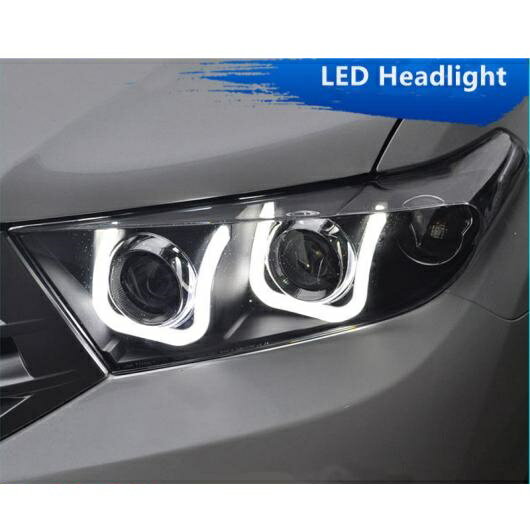 適用: トヨタ 2012-2014 ハイランダー ヘッドライト LED ヘッドライト LED DRL ダブル U HID ヘッドライト アクセサリー 6000K オール LED AL-OO-8921 AL Car light