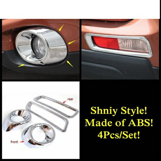 ABS クローム アクセサリー 適用: 三菱 アウトランダー 2013 2014 フロント フォグライト リア フォグランプ ライト リング モールディング インテリア カバー キット トリム タイプC AL-PP-0632 AL Exterior parts for cars