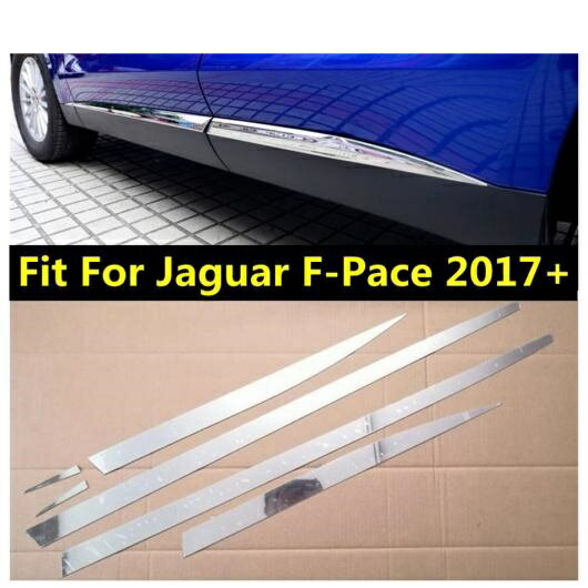 ステンレス スチール アクセサリー 適用: ジャガー/JAGUAR F-ペース 2017-2020 サイド ドア ボディ ボトム ストリップ メンバー プレート モールディング カバー キット トリム AL-PP-1287 AL Exterior parts for cars