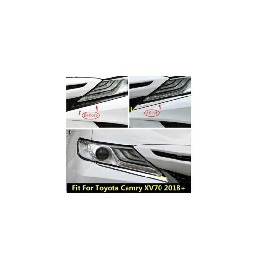 アクセサリー 適用: トヨタ XV70 カムリ 2018-2022 ABS クローム フロント ヘッド ライト ランプ アイ..
